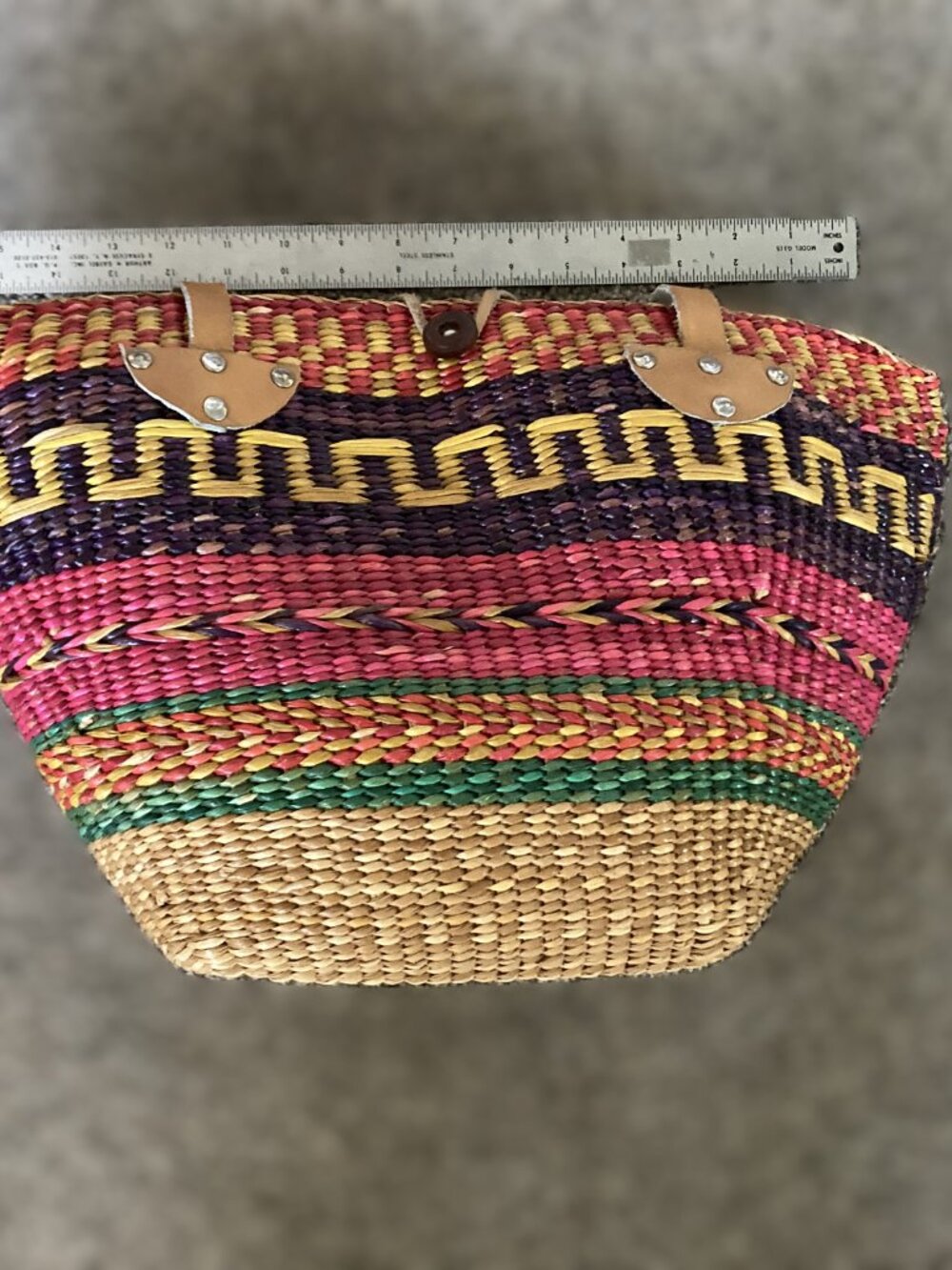 Braided Colorful Plastic Straw Shoulder Bag / Beach Tote